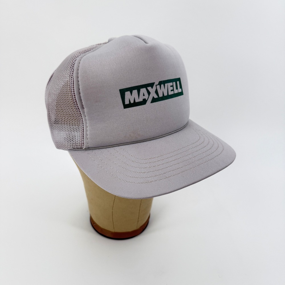 Maxwell Vintage Logo Mesh Trucker Hat Grey Excellent Unisex OSFM
